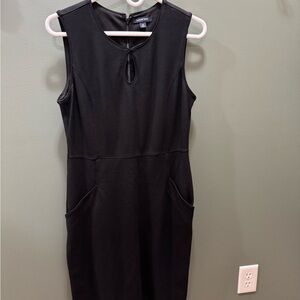 Lands' End Black Sleeveless Sheath Dress